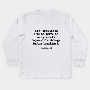 Impossible things - Alice in Wonderland Kids Long Sleeve T-Shirt